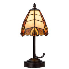 40W Metal/Resin Tiffany Accent Lamp With Inline Switch