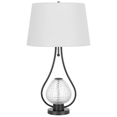 Forssa 100W 3 Way Table Lamp With 2W Led Night Light In Glass And Metal Base.