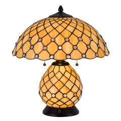 60W X 2 Valetta Tiffany Table Lamp With 2W Integrated Led Night Light