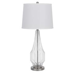 150W 3 Way Walham Glass Table Lamp With Hardback Fabric Shade (Sold In Pairs)
