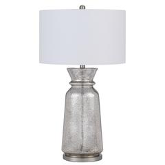 150W 3 Way Keswick Glass Table Lamp With Hardback Fabric Shade (Sold In Pairs)