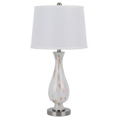 150W 3 Way Abinger Glass Table Lamp With Hardback Fabric Shade (Sold In Pairs)