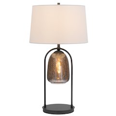 100W 3 way Midtown metal table lamp with glass shade and a 5W led Night light