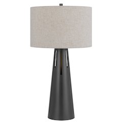 100W 3 way Hayti metal table lamp with 2W led night light