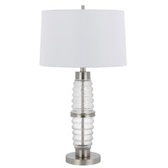 100W 3 way Macon glass table lamp with 2W led night light