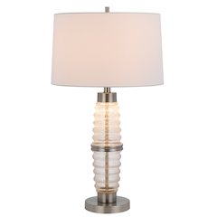 100W 3 way Macon glass table lamp with 2W led night light