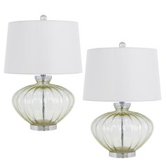 150W 3 way Delta glass table lamp. Sold in pairs