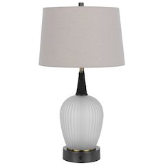 100W led Vega metal/frosted glass table lamp with 2W led night light