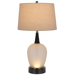 100W led Vega metal/frosted glass table lamp with 2W led night light