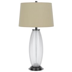 100W led Mansfield glass table lamp with 2W led night light and 2 USB Outlets