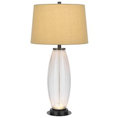 100W led Mansfield glass table lamp with 2W led night light and 2 USB Outlets