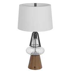 100W led Marietta metal/glass table lamp with 2W led night light