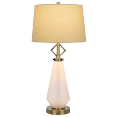 100W led Carrizo metal/glass table lamp with 2W led night light