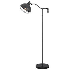 60W Taloga metal floor lamp with adjustable caged shade. (Bulb not included)
