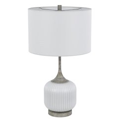 150W 3 way Palmyra metal/glass table lamp. Sold in pairs