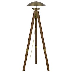 Lakeland 18W Intergrated Led Tripod Birch Wood Floor Lamp