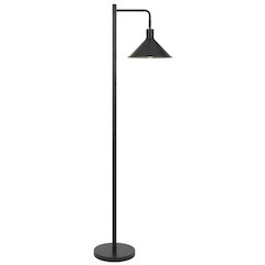 60 Watt Campana Metal Downbridge Floor Lamp in Black