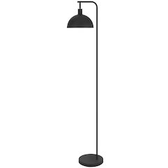 60 Watt Koepel Black Metal Hanging Floor Lamp with Dome Shade