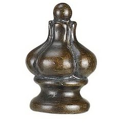 1.5" Height Resin Finial in Medium Wood