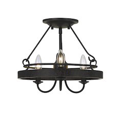 60W X 3 Helena Metal 2 In 1 Pendant/Semi Flush Mount Fixture
