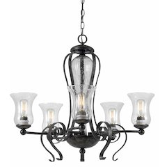 60W X 5 Metal 5 Light Chandelier (Edison Bulbs Not Included)