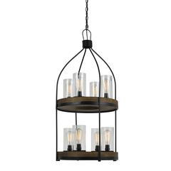 60W X 8 Chardon Metal/Wood Fixture(Edison Bulbs Not Included)