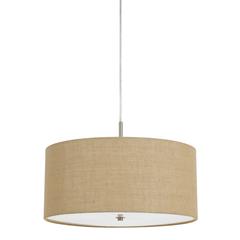 60W X 3 Addison Burlap Drum Pendant