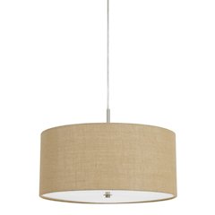 60W X 3 Addison Burlap Drum Pendant