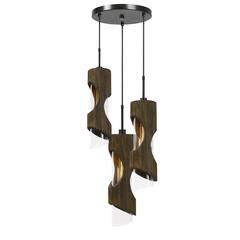 60W X 3 Zamora 3 Light Wood Pendant