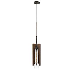 60W Almeria Wood/Glass Pendant Fixture (Edison Bulb Not Included)