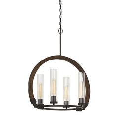 60W X 4 Sulmona Wood/Metal Chandelier