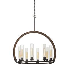 60W X 8 Sulmona Wood/Metal Chandelier