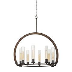60W X 8 Sulmona Wood/Metal Chandelier