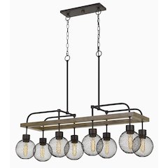 60W X 8 Forio Metal Chandelier With Mesh Round Shade (Edison Bulbs Not Included)