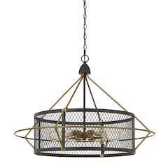 60W X 6 Caserta Metal Chandelier With Mesh Shade (Edison Bulbs Not Included)