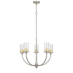 Jervis Metal Chandelier With Glass Shades