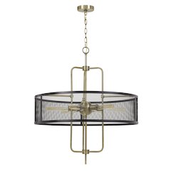 60W X 6 Leiden Metal Chandelier With Mesh Shade (Edison Bulbs Are Not Included)