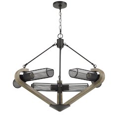 60W X 6 Baden Metal/Wood Chandelier