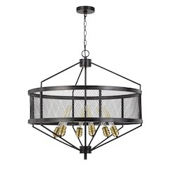 60W X 6 Halle Metal Chandelier (Edison Bulbs Are Not Included)