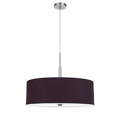 60W x 4 Lonoke pendant fixture with hardback drum shade