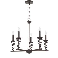 60W x 5 Forbach metal chandelier (Edison Bulbs are included)