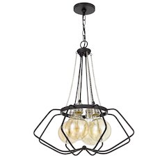 60W x 4 Ladue metal chandelier (Edison bulbs shown ARE included)