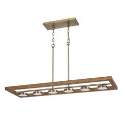 2200 Lumen Kelso Dimmable Intergrated Led Rubber Wood Island Chandelier