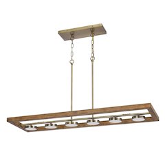 2200 Lumen Kelso Dimmable Intergrated Led Rubber Wood Island Chandelier