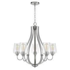 Newport Metal Chandelier With Glass Shades