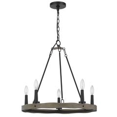 Maidstone Metal Chandelier With Wood Finish
