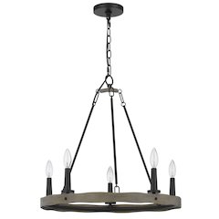 Maidstone Metal Chandelier With Wood Finish