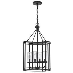 Luton Cage Metal Chandelier With Glass Shades