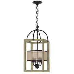 Palencia Rubber Wood Chandelier With Organza Shade