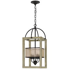 Palencia Rubber Wood Chandelier With Organza Shade
